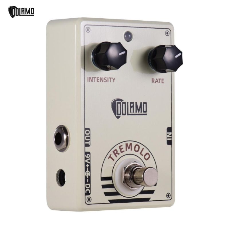 Musical Effects |   D-13 Vintage Style Tremolo Guitar Effect Pedal with Intensity and Rate Controls True Bypass Design for Electric Guitar Beige Musical Effects Beige