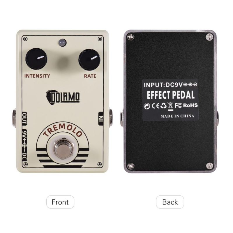 Musical Effects |   D-13 Vintage Style Tremolo Guitar Effect Pedal with Intensity and Rate Controls True Bypass Design for Electric Guitar Beige Musical Effects Beige