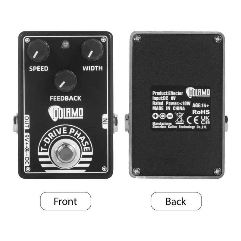 Musical Effects |   D-15 T-Drive Phase Pedal / True Bypass / Analog Phaser Effects Black Musical Effects Black