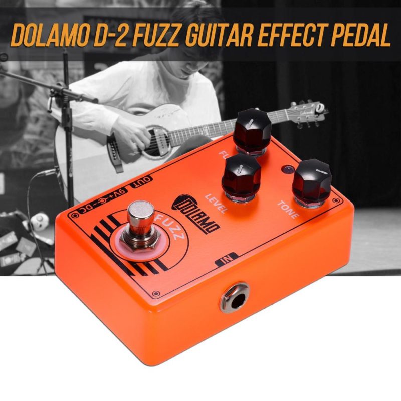 Musical Effects |   D-2 FUZZ Guitar Effect Pedal with True Bypass for Electric Guitar Orange Musical Effects Musical Effects