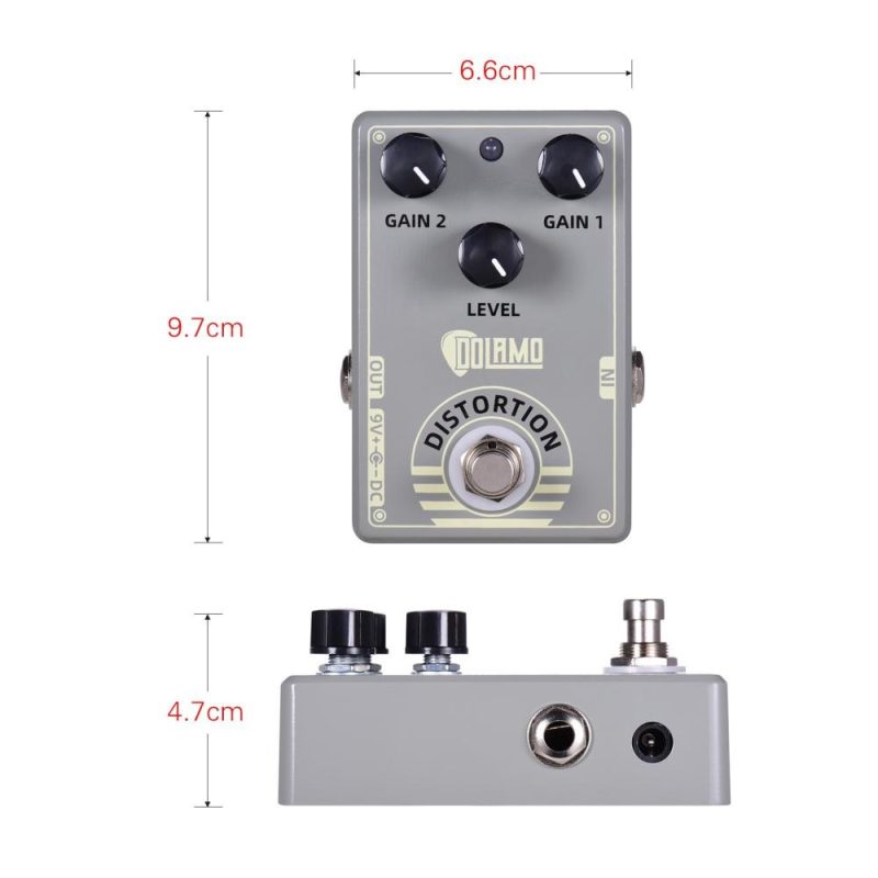 Musical Effects |   D-5 Mark IV Distortion Guitar Effect Pedal Distortion Pedal with True Bypass for Electric Guitar Gray Musical Effects Gray