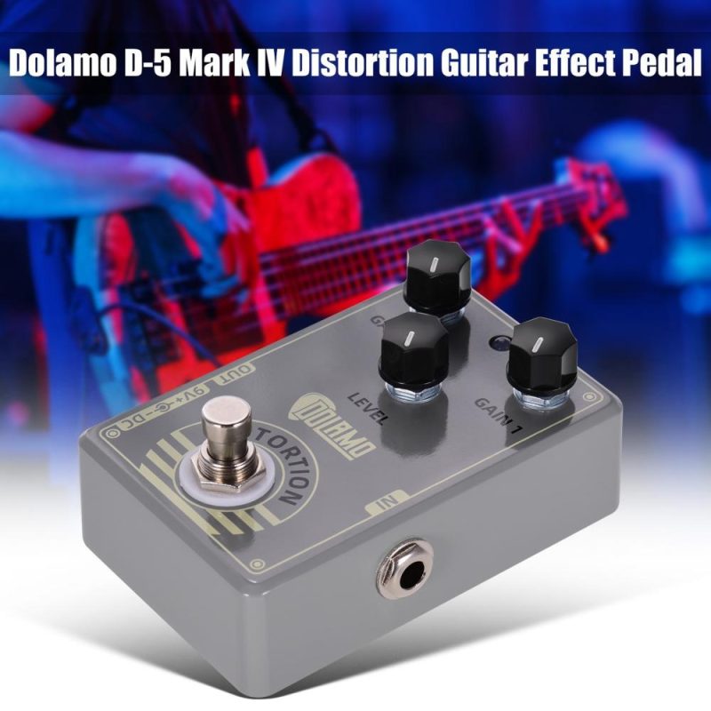 Musical Effects |   D-5 Mark IV Distortion Guitar Effect Pedal Distortion Pedal with True Bypass for Electric Guitar Gray Musical Effects Gray