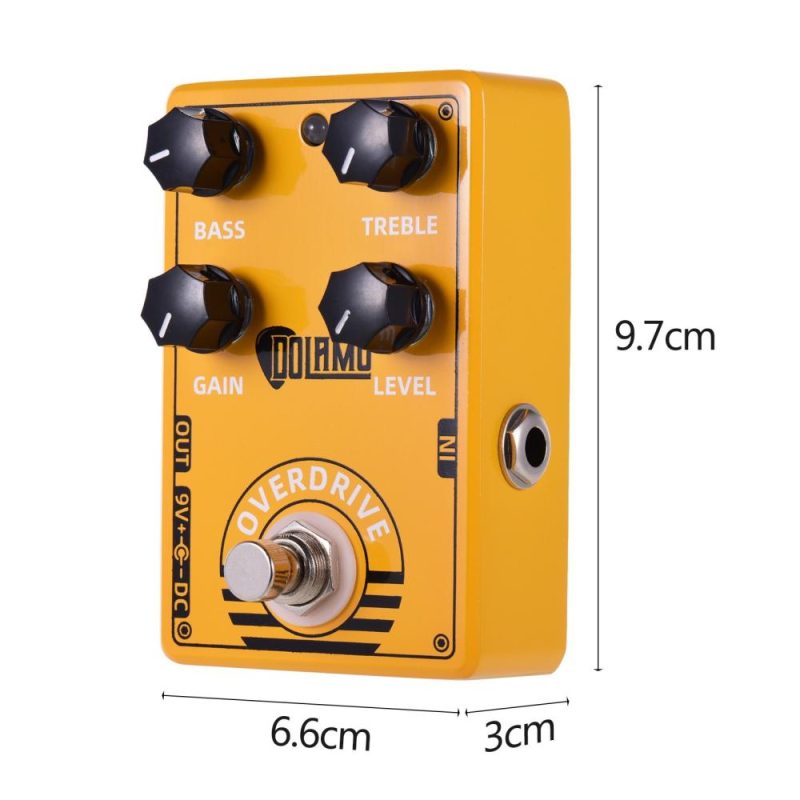 Musical Effects |   D-8 Overdrive Guitar Effect Pedal with Bass Treble Gain Level Controls and True Bypass Design for Electric Guitar Yellow Musical Effects Musical Effects