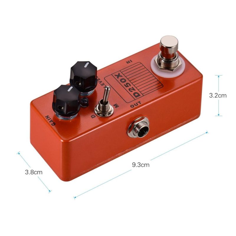 Musical Effects |   D250X Mini Electric Guitar Overdrive Preamp Effect Pedal 2 Models Full Metal Shell True Bypass Orange Musical Effects Musical Effects