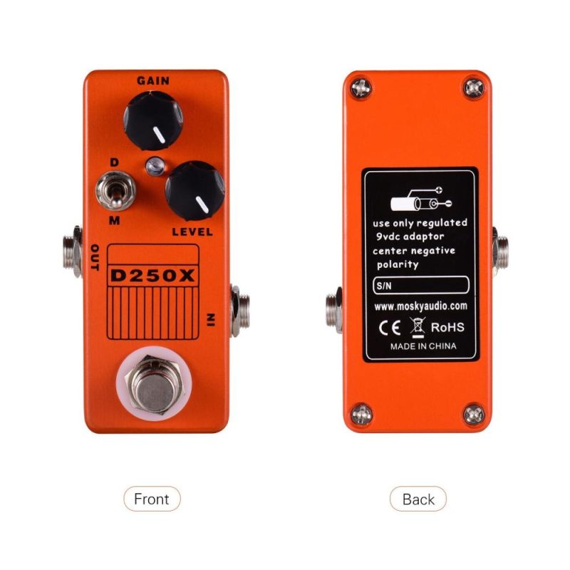 Musical Effects |   D250X Mini Electric Guitar Overdrive Preamp Effect Pedal 2 Models Full Metal Shell True Bypass Orange Musical Effects Musical Effects