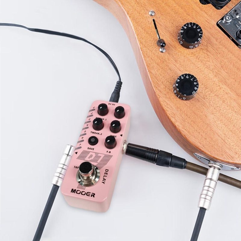 Musical Effects |   D7 Delay Guitar Delay Pedal Electric Guitar Effects Pedal 6 Delay Effects True Bypass Metal Shell Pink Musical Effects Musical Effects