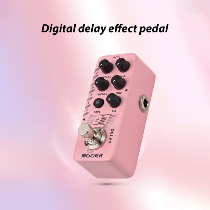 Musical Effects |   D7 Delay Guitar Delay Pedal Electric Guitar Effects Pedal 6 Delay Effects True Bypass Metal Shell Pink Musical Effects Musical Effects