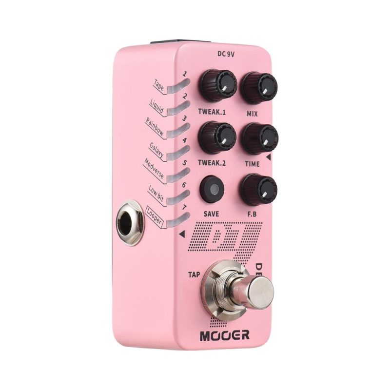 Musical Effects |   D7 Delay Guitar Delay Pedal Electric Guitar Effects Pedal 6 Delay Effects True Bypass Metal Shell Pink Musical Effects Musical Effects