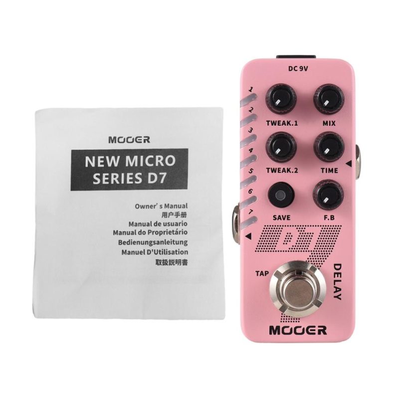 Musical Effects |   D7 Delay Guitar Delay Pedal Electric Guitar Effects Pedal 6 Delay Effects True Bypass Metal Shell Pink Musical Effects Musical Effects