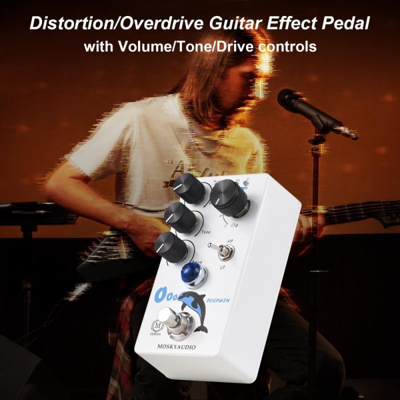 Musical Effects |   Distortion/Overdrive Guitar Effect Pedal for Electric Guitar – DOLPHIN White Musical Effects Musical Effects