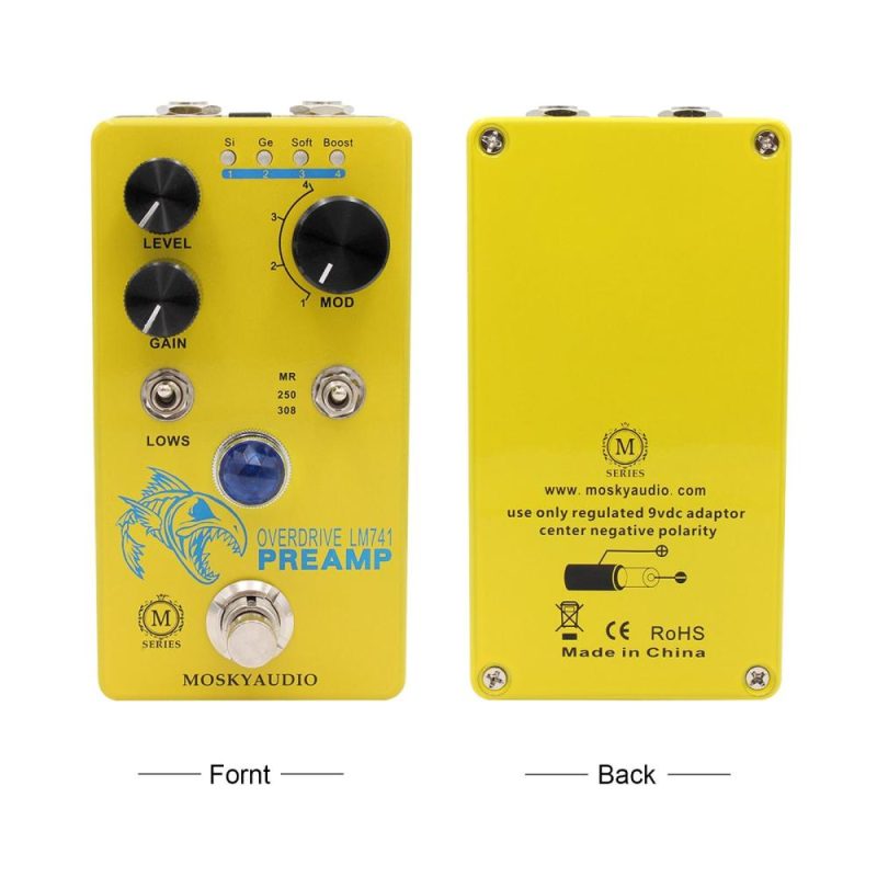 Musical Effects |   Distortion/Overdrive/Preamp Guitar Effect Pedal – LM741 PREAMP Yellow Musical Effects Musical Effects