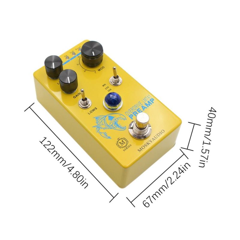 Musical Effects |   Distortion/Overdrive/Preamp Guitar Effect Pedal – LM741 PREAMP Yellow Musical Effects Musical Effects