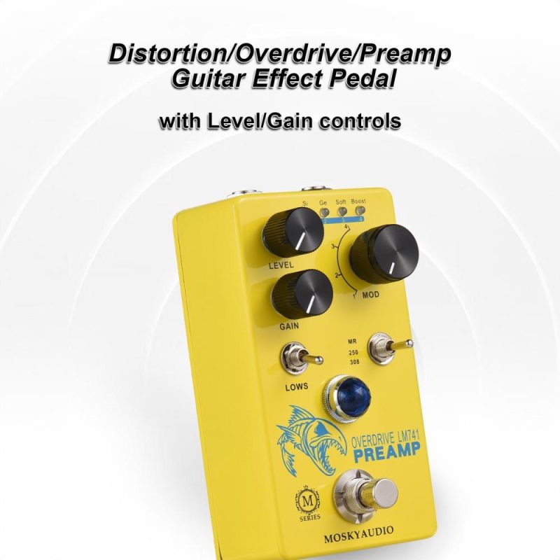 Musical Effects |   Distortion/Overdrive/Preamp Guitar Effect Pedal – LM741 PREAMP Yellow Musical Effects Musical Effects