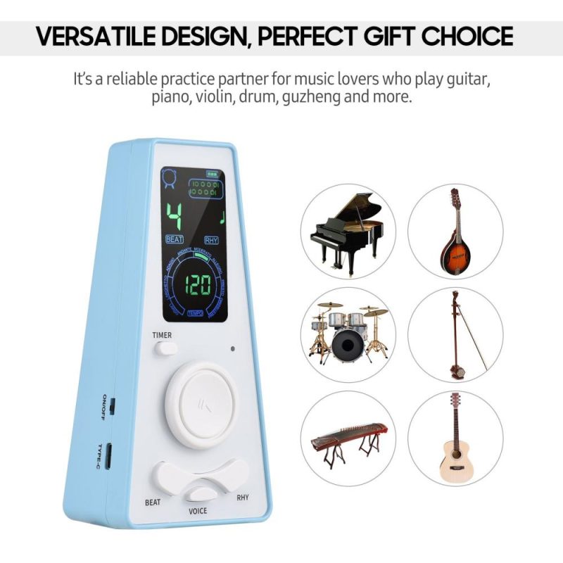 Musical Effects |   Electronic Digital Metronome with Timer Universal Electronic Metronome Blue Musical Effects Blue