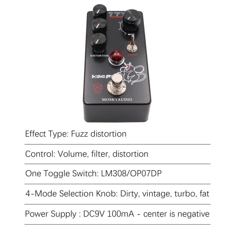 Musical Effects |   Fuzz Distortion Guitar Effect Pedal – KING RAT Dark Grey Musical Effects Dark Grey