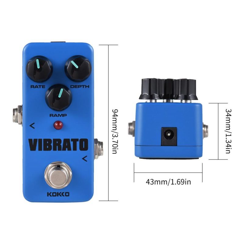 Musical Effects |   FVB2 VIBRATO Electric Guitar Effect Pedal Portable Guitar Effector Vibrato Mini Single Electric Guitar Effect Pedal – VIBRATO Black Musical Effects Black