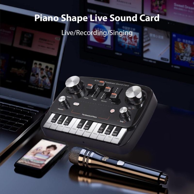 Musical Effects |   GAX-S10 Live Sound Card – Advanced Features for Streaming, Podcasting, Gaming, Recording Black Musical Effects Black