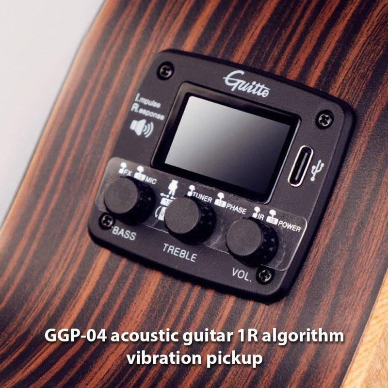 Musical Effects |   GGP-04 Acoustic Guitar IR Vibration Pickup LCD Display Guitar Pickup Black Musical Effects Black