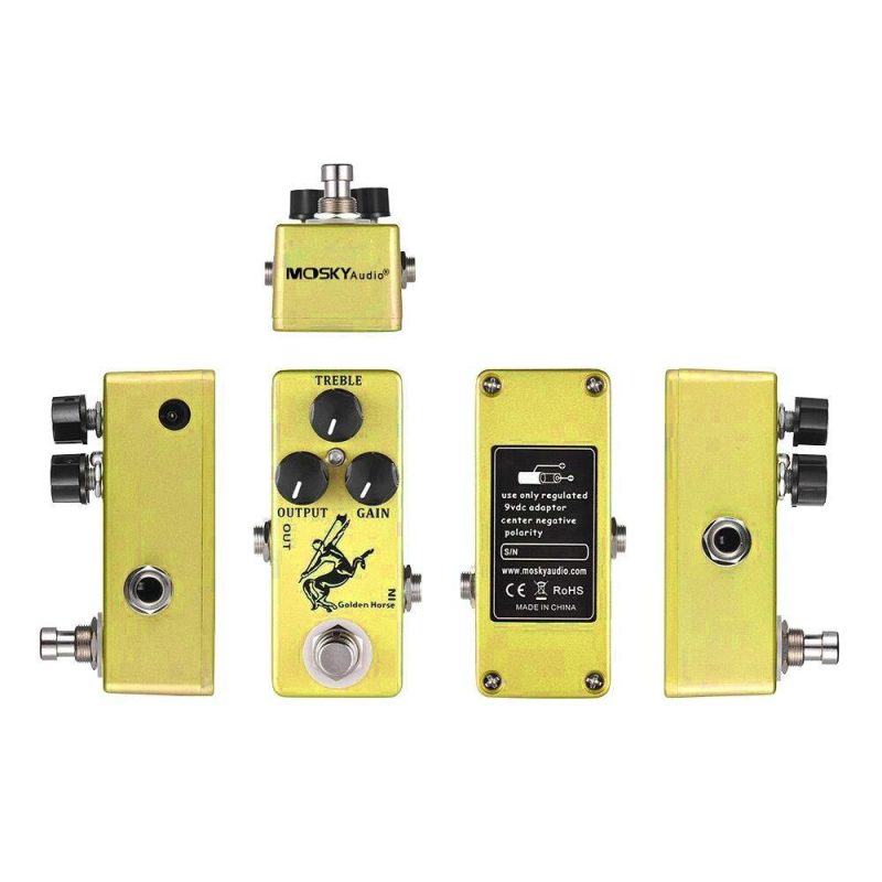 Musical Effects |   Golden Horse Guitar Overdrive Effect Pedal Golden Musical Effects Golden