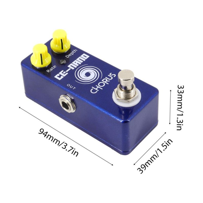 Musical Effects |   Guitar Chorus Pedal Electric Guitar Effects Pedal 2 Knobs Mini Guitar Chorus Effector Blue Musical Effects Blue