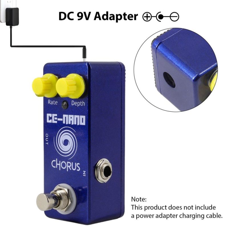 Musical Effects |   Guitar Chorus Pedal Electric Guitar Effects Pedal 2 Knobs Mini Guitar Chorus Effector Blue Musical Effects Blue