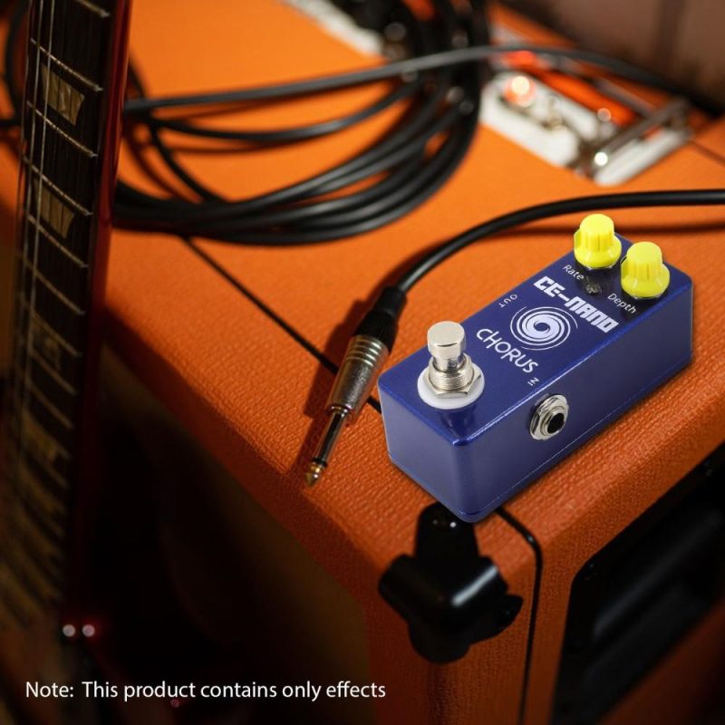 Musical Effects |   Guitar Chorus Pedal Electric Guitar Effects Pedal 2 Knobs Mini Guitar Chorus Effector Blue Musical Effects Blue