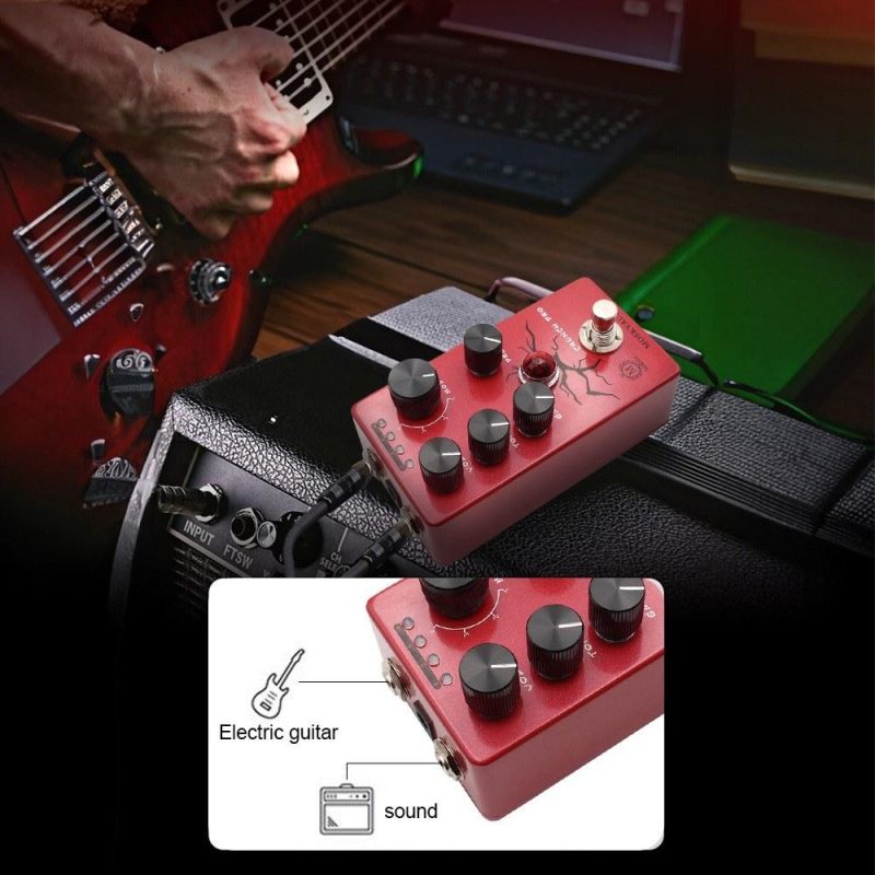 Musical Effects |   Guitar Distortion Pedal Electric Guitar Effects Pedal Front Stage Effector Red Musical Effects Musical Effects