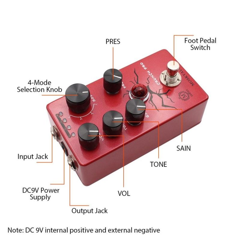 Musical Effects |   Guitar Distortion Pedal Electric Guitar Effects Pedal Front Stage Effector Red Musical Effects Musical Effects