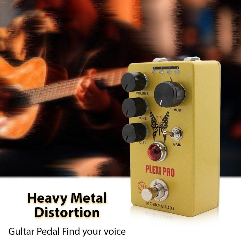 Musical Effects |   Guitar Distortion Pedal Electric Guitar Effects Pedal Mini Guitar Distortion Effector Yellow Musical Effects Musical Effects