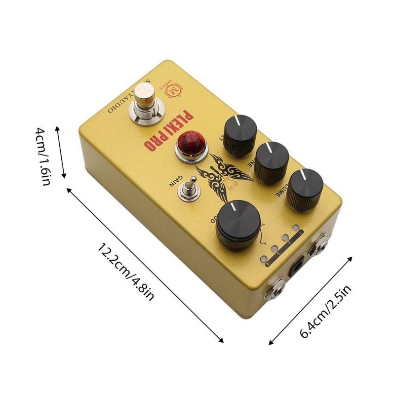 Musical Effects |   Guitar Distortion Pedal Electric Guitar Effects Pedal Mini Guitar Distortion Effector Yellow Musical Effects Musical Effects