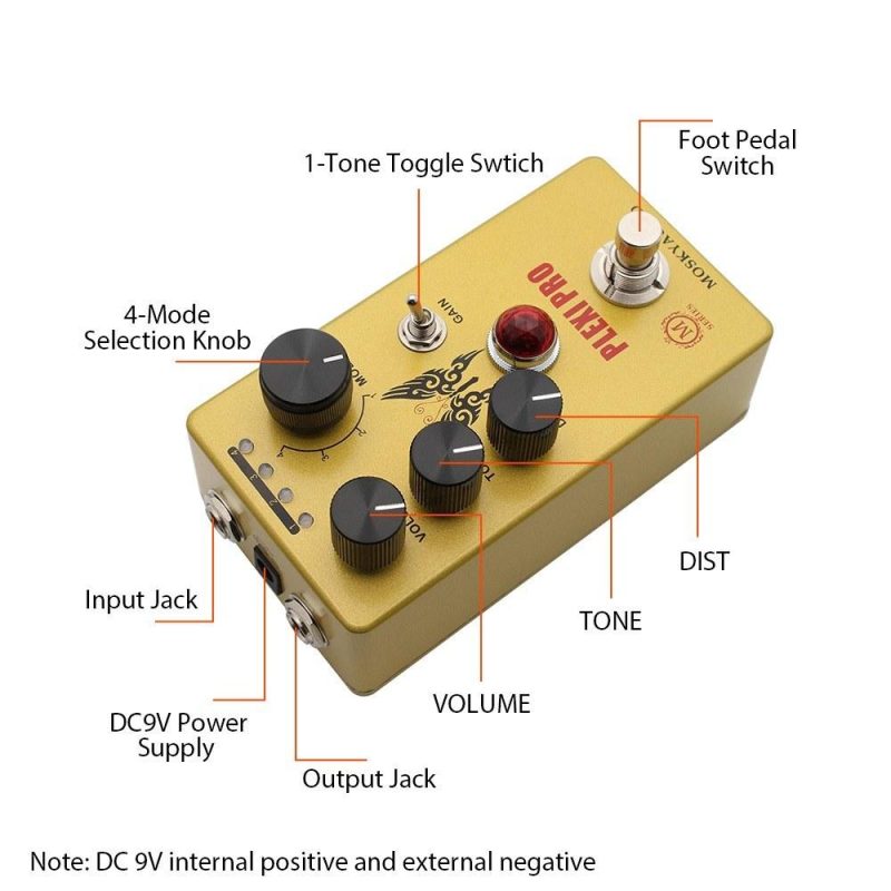 Musical Effects |   Guitar Distortion Pedal Electric Guitar Effects Pedal Mini Guitar Distortion Effector Yellow Musical Effects Musical Effects