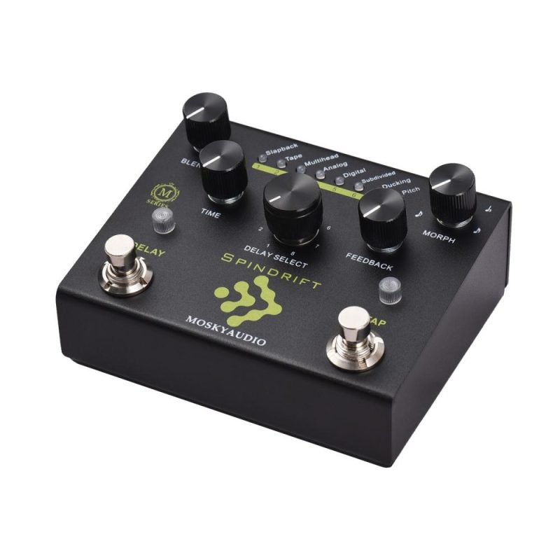 Musical Effects |   Guitar Effect Pedal Digital Delay with TAP Dual Footswitch Delay Pedal Guitar Pedal – SPINDRIFT Black Musical Effects Black