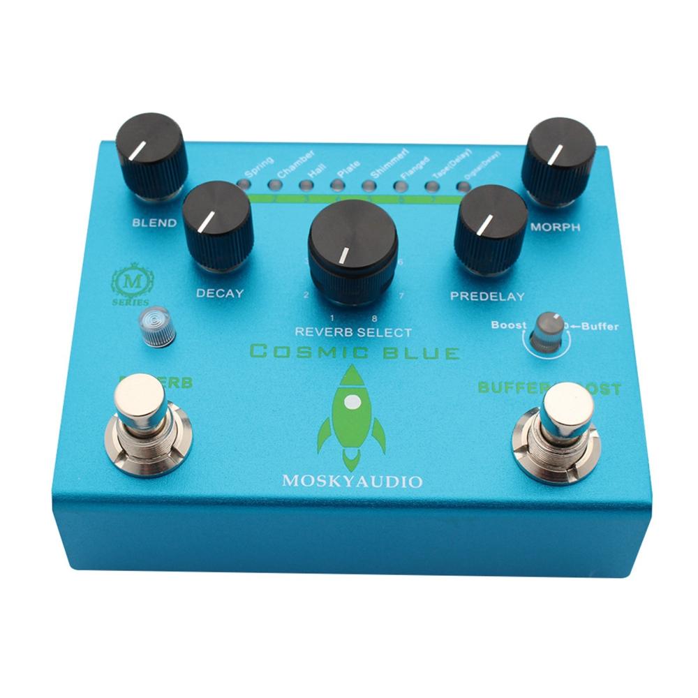 Musical Effects |   Guitar Effect Pedal Digital Reverb with Buffer/Booster Reverberation Guitar Pedal – COSMIC BLUE Blue Musical Effects Blue