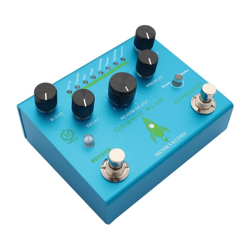 Musical Effects |   Guitar Effect Pedal Digital Reverb with Buffer/Booster Reverberation Guitar Pedal – COSMIC BLUE Blue Musical Effects Blue