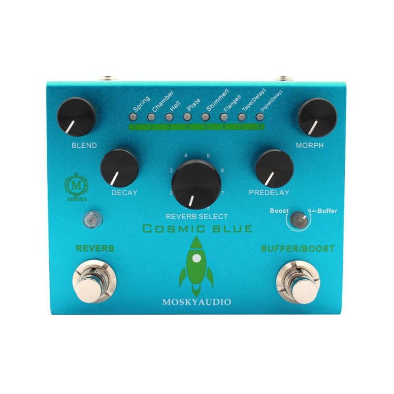 Musical Effects |   Guitar Effect Pedal Digital Reverb with Buffer/Booster Reverberation Guitar Pedal – COSMIC BLUE Blue Musical Effects Blue