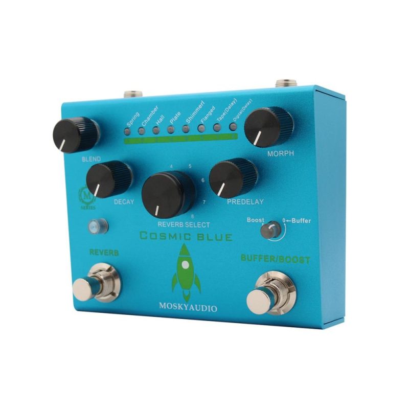 Musical Effects |   Guitar Effect Pedal Digital Reverb with Buffer/Booster Reverberation Guitar Pedal – COSMIC BLUE Blue Musical Effects Blue