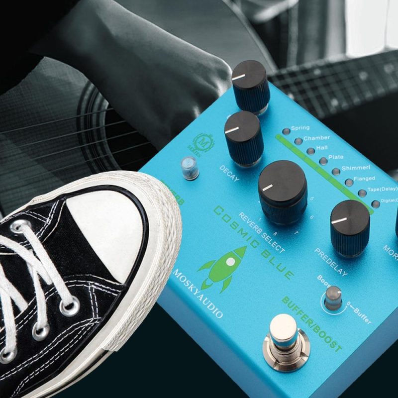 Musical Effects |   Guitar Effect Pedal Digital Reverb with Buffer/Booster Reverberation Guitar Pedal – COSMIC BLUE Blue Musical Effects Blue