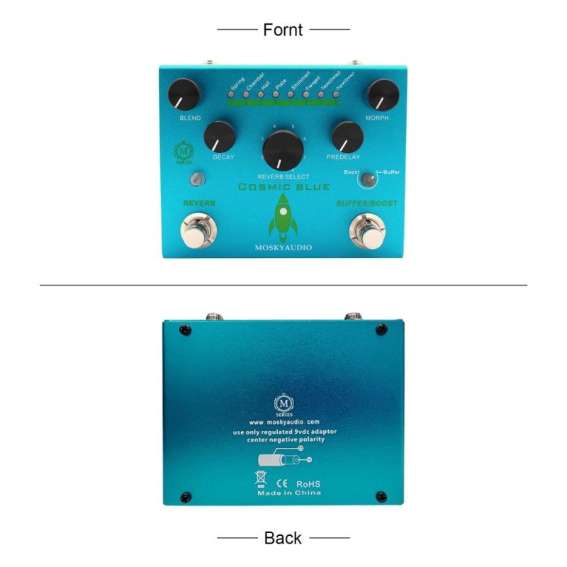 Musical Effects |   Guitar Effect Pedal Digital Reverb with Buffer/Booster Reverberation Guitar Pedal – COSMIC BLUE Blue Musical Effects Blue