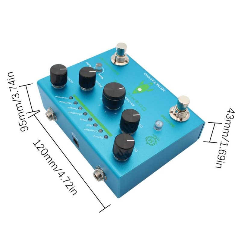 Musical Effects |   Guitar Effect Pedal Digital Reverb with Buffer/Booster Reverberation Guitar Pedal – COSMIC BLUE Blue Musical Effects Blue