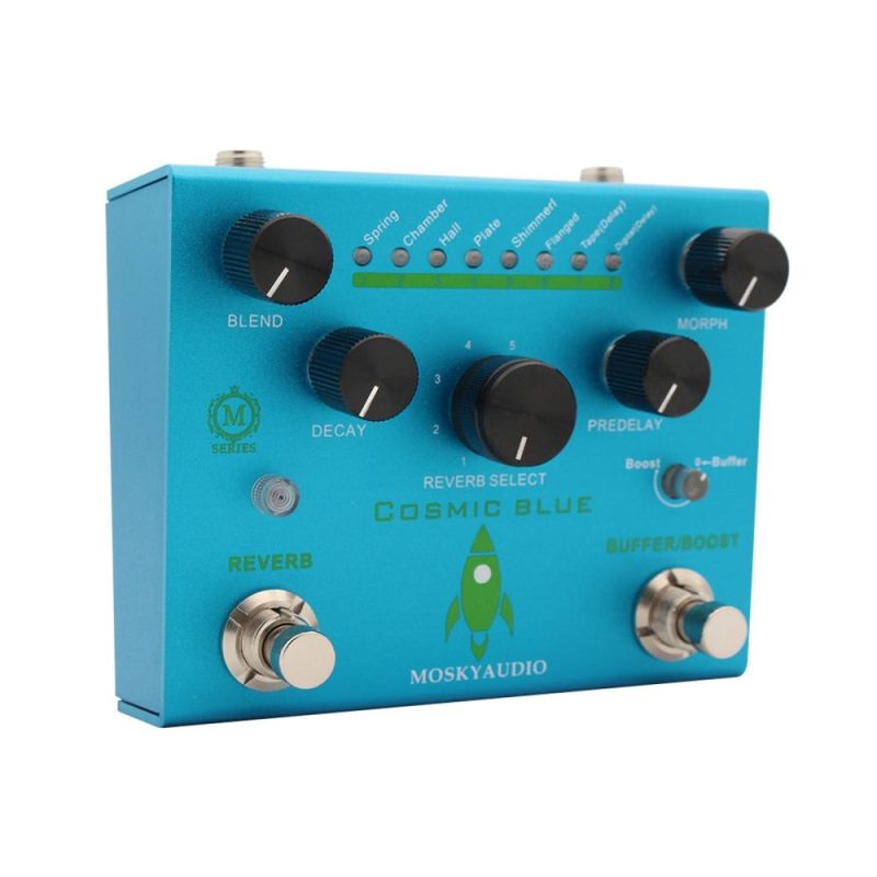 Musical Effects |   Guitar Effect Pedal Digital Reverb with Buffer/Booster Reverberation Guitar Pedal – COSMIC BLUE Blue Musical Effects Blue