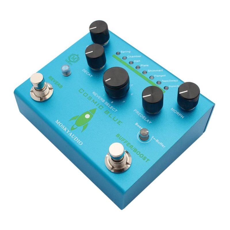 Musical Effects |   Guitar Effect Pedal Digital Reverb with Buffer/Booster Reverberation Guitar Pedal – COSMIC BLUE Blue Musical Effects Blue