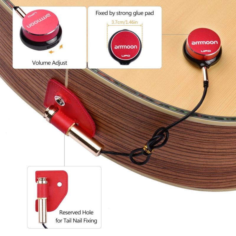 Musical Effects |   Guitar Transducer Pickup Piezo Pickup Red Musical Effects Musical Effects