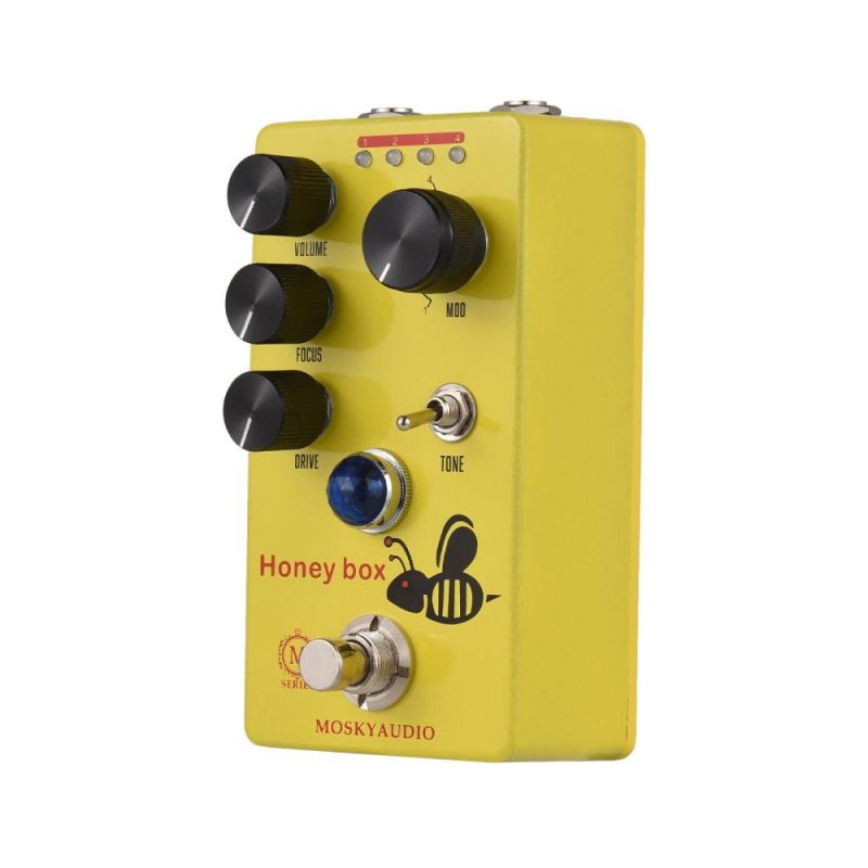 Musical Effects |   Honey Box Drive / Guitar Overdrive Pedal with Focus Control Yellow Musical Effects Musical Effects