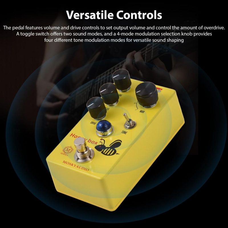 Musical Effects |   Honey Box Drive / Guitar Overdrive Pedal with Focus Control Yellow Musical Effects Musical Effects