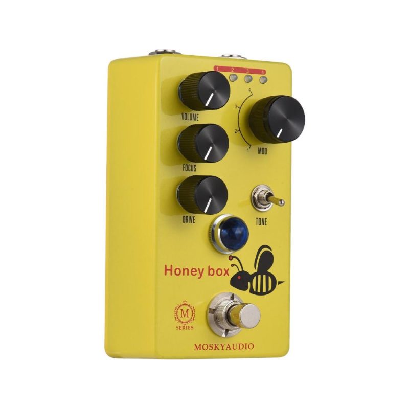 Musical Effects |   Honey Box Drive / Guitar Overdrive Pedal with Focus Control Yellow Musical Effects Musical Effects