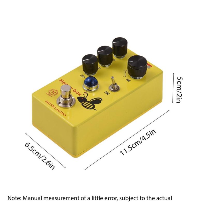 Musical Effects |   Honey Box Drive / Guitar Overdrive Pedal with Focus Control Yellow Musical Effects Musical Effects