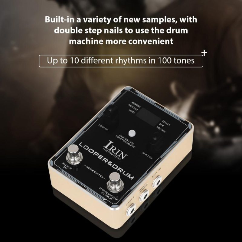 Musical Effects |   IRIN Looper Pedal Drum Machine Guitar Effect Pedals Black Musical Effects Black