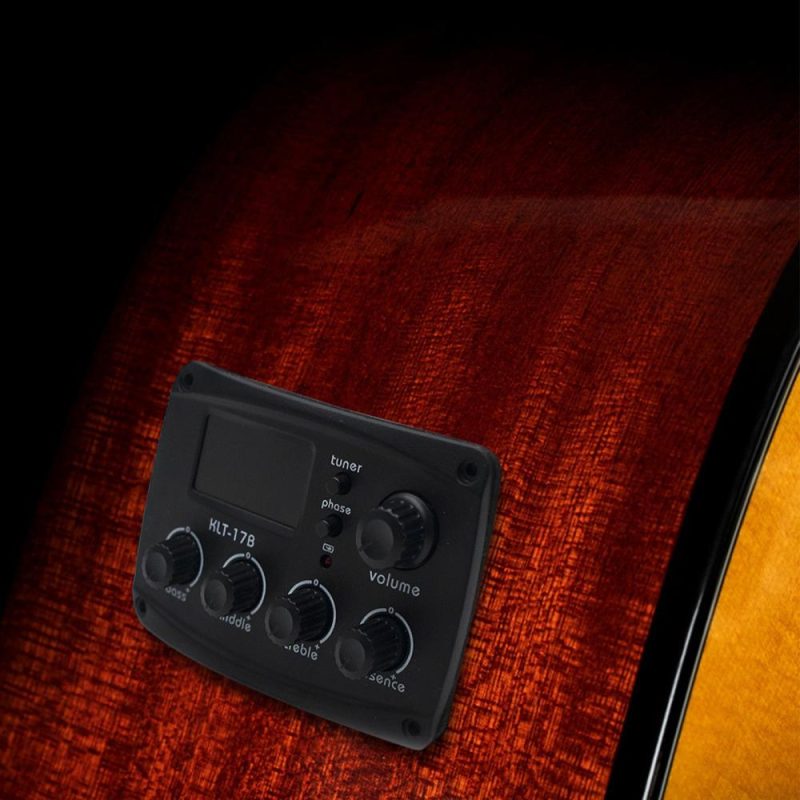 Musical Effects |   KLT-17B Acoustic Guitar Pickup Four Section Folk Classical Guitar Pickup for Wooden Guitar Black Musical Effects Black