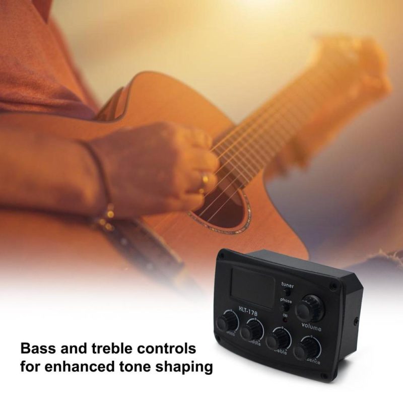 Musical Effects |   KLT-17B Acoustic Guitar Pickup Four Section Folk Classical Guitar Pickup for Wooden Guitar Black Musical Effects Black