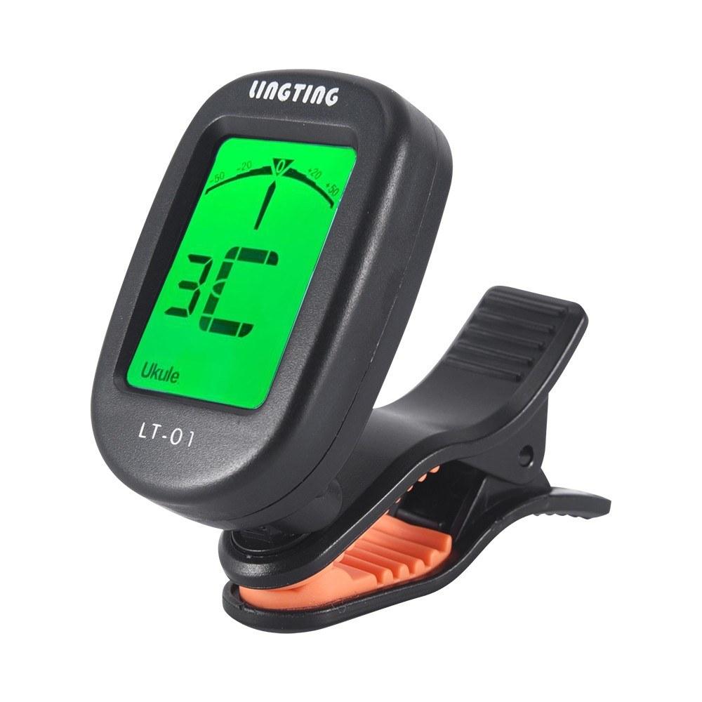 Musical Effects |   LT-01 Mini Clip-On Digital Electronic Tuner 360° Rotatable Black Musical Effects Black